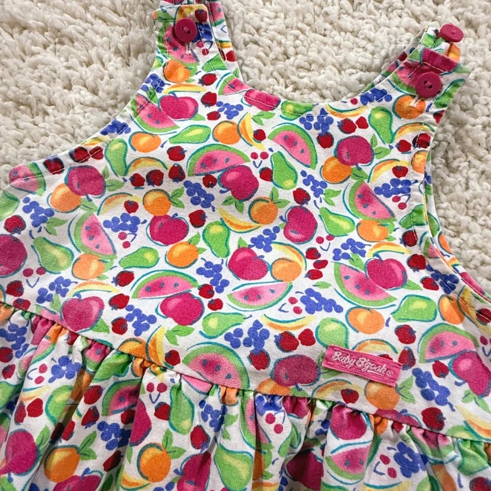 Vintage Baby OshKosh Bgosh Fruit Print Bubble Romper‎ 12M Hard to Find HTF Rare